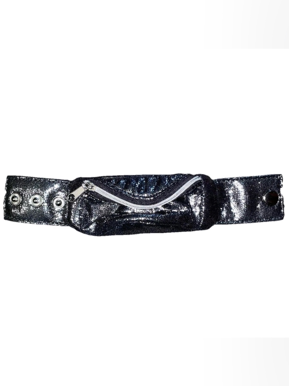 Vintage 90’s Wristband Wallet Metallic Wrist Wallet Gray Metallic Retro ~ NEW